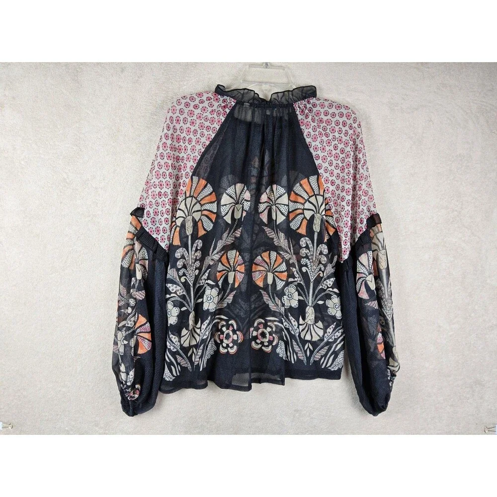 Forever That Girl Women's Long Sleeve Boho Sheer Blouse Top Size S
